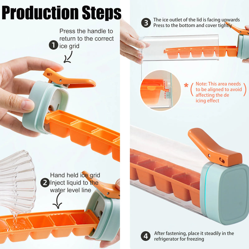 Molde de cubo de gelo de silicone alça única pressão